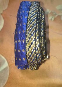 Blue Floral Saree Blouse . free 8 meter saree lace