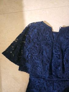 Elegant Navy Lace Dress