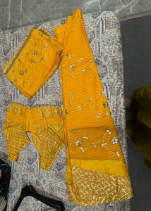 Yellow Embroidered Lehenga Choli Set