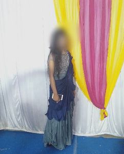 Elegant Blue Embellished Ethnic Gown