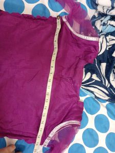 Net Fabric Purple Wedding 3 Piece Long Frock
