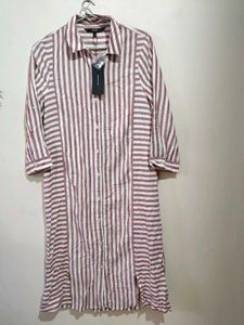 Striped Shirt Dress - Casual Chic