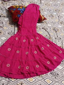 Embroidered Pink Kurta XL