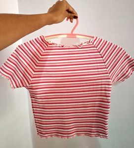 Zudio Striped Cropped Top Y2K Cute💌
