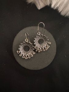 Elegant Black Stone Dangle Earrings