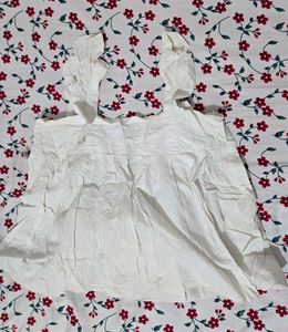 White Ruffled Sleeveless Top