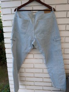 Light Wash Denim Cargo Pants