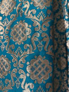 Stunning Teal &amp; Gold Brocade Lehenga Choli