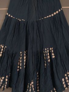 Blue Printed Long Skirt