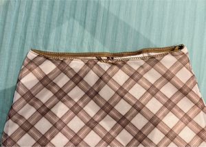 Sheer Plaid Mini Skirt