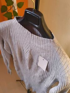 New Korean Ribbed Mock Neck Long Sleeve Top