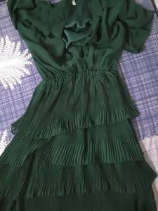 Green Tiered Mini Dress
