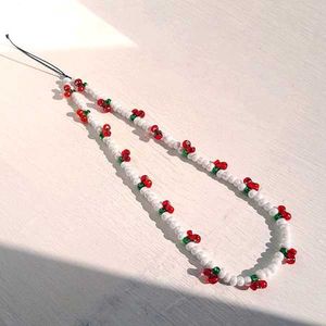 Cherry Beaded Phone Charm Strap🍒