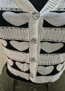 Cute Heart Knit Cardigan