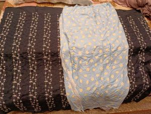 Blue Embroidered Dress Material