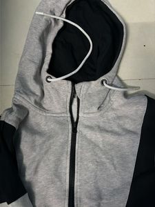 Grey Hoodie with short zip