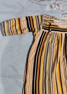 Striped rayon Kurta Dress