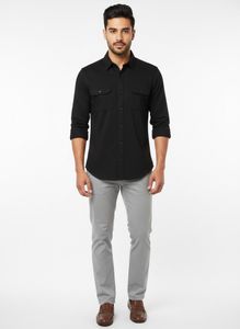 Jack &amp; Jones Solid Black Shirt