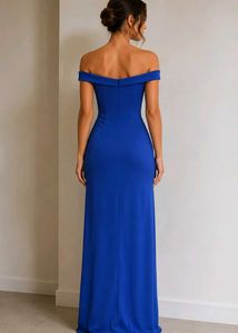 Royal Blue Off-Shoulder Dress