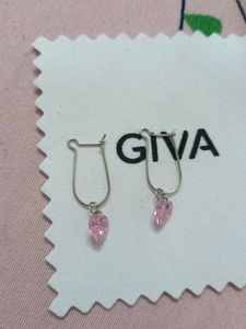 Heart Shaped Pink Stone Earrings