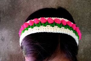 Crocheted Tulip Flower Headband