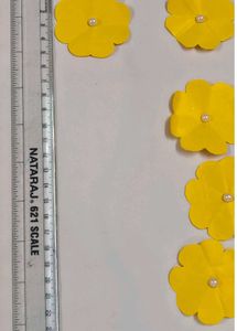 Yellow Paper Flowers 25 pieces Embellishments