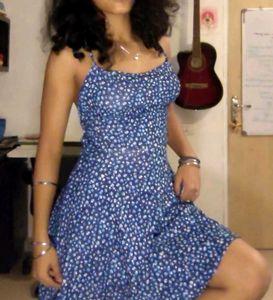 Blue Floral Mini Dress