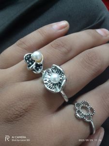 Thread Earrings And Oxidise Rings