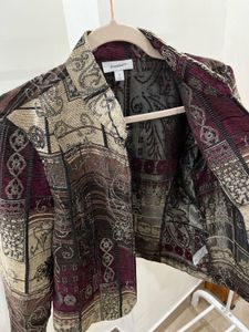 Dressbarn Tapestry Zipper Ethnic Jacket