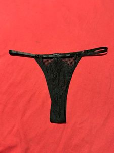 Women Black Mesh Thong Panty