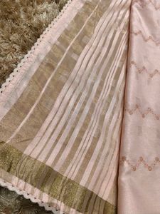 Beautiful Pink Embroidered Saree