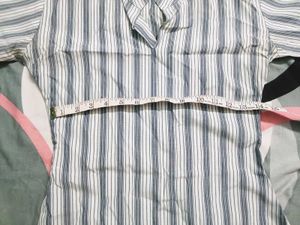 Blue &amp; White Striped Kurta