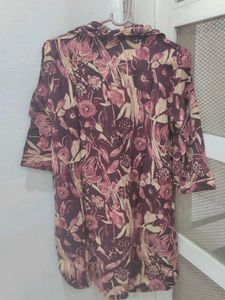 Floral Print Button-Up kurta pant set