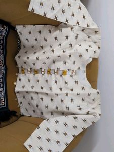 Designer White Ethnic Croptop