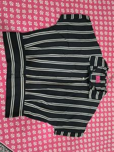Striped High Neck Top