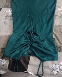Teal Ruched Bodycon Dress