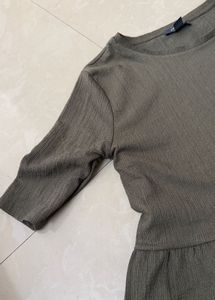 Olive Green Tiered Midi Dress