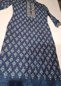 Stylish Blue Printed Kurta Set
