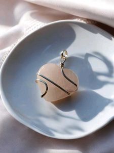 Rose Quartz Crystal Pendant - Large