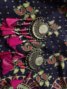 Boho Mirror & Feather Dangle Earrings