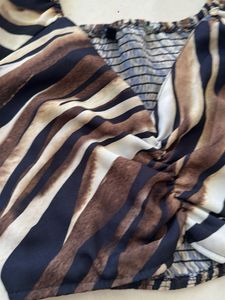 Trendy Animal Print Ruched Cropped Top