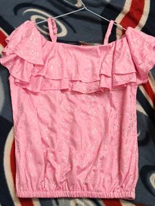 Cute Pink Ruffle Top