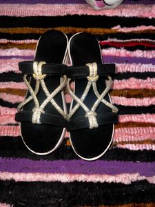 Sparkly Black Platform Sandals
