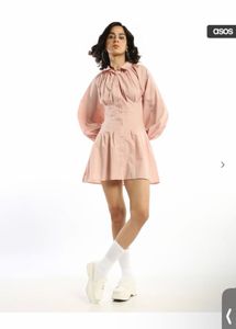 ASOS Pink Balloon Sleeve Shirt Dress