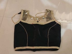 Elegant Black Embellished Blouse