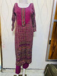 Rose Color 3 Pec Cotton Suit
