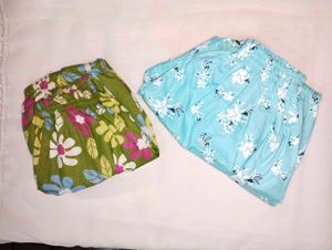 Girls Floral Cotton Shorts Combo (Pack of 2)