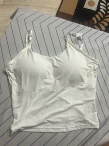 White Tank Top with Built-in Bra