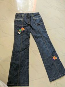Embroidered Flare Jeans