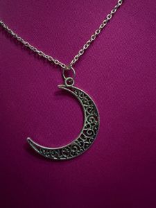 Silver Crescent Moon Necklace